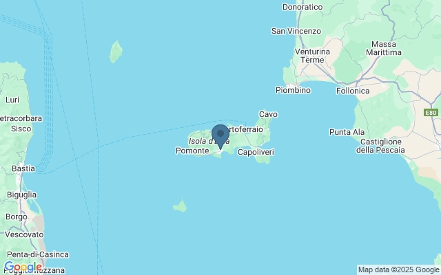 Kaart met locatie Elba